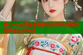 糖心vlog菜鱼崽教你轻松玩转视频剪辑快速出片秘诀