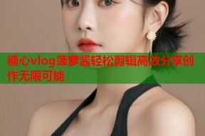 糖心vlog菠萝酱轻松剪辑高效分享创作无限可能